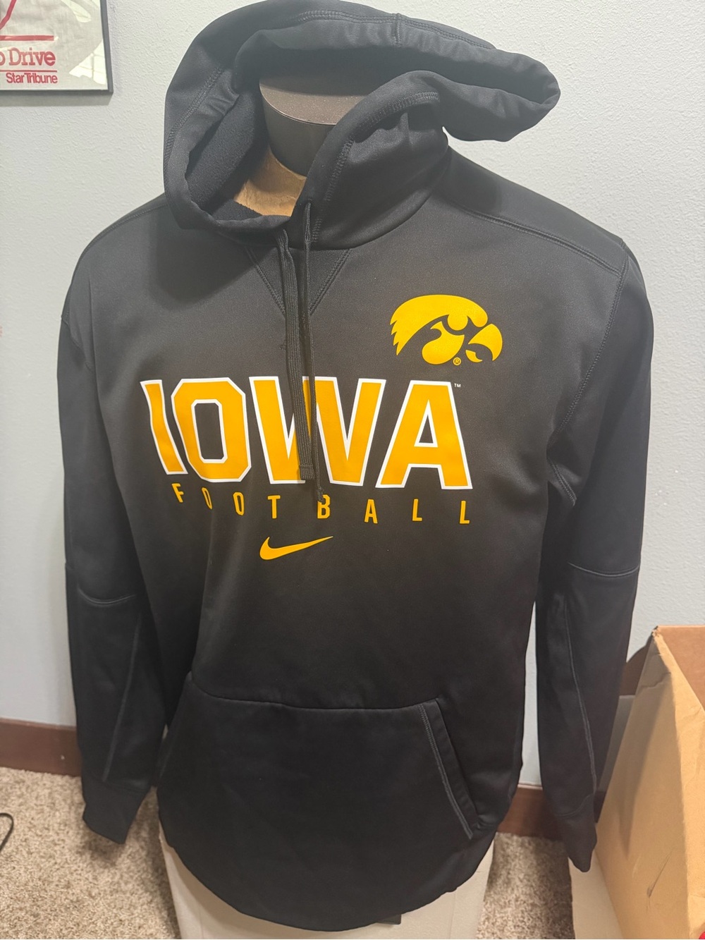 Nike ThermaFit Iowa Football Black & Gold Hoodie